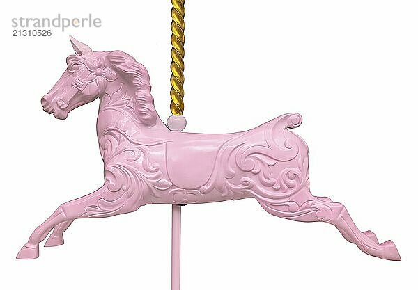 Vintage Retro Carousel (Or Roundabout) Horse On A White Background