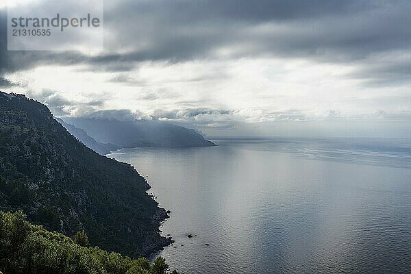 Landscape view of the rugged coastline and cliffs at Sa Foradada in northern Mallorca