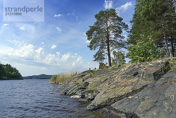 Beautiful landscape on Ladoga lake in Karelia