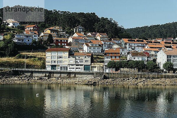 Beautiful view of the harbour of Muros a fisherman village in the estuary of Muros in Galicia  Spain  Europe