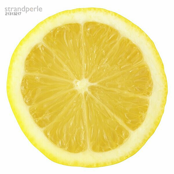 An Isolated Sliced Lemon On A White Background