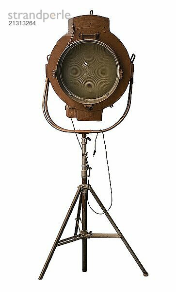 A Vintage Theatre  Movie Or TV Studio Light  Isolated On A White Background