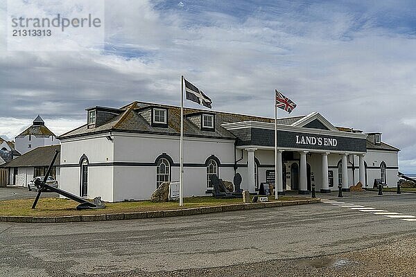 Land's End  United Kingdom  3 September  2022: view of the Land's End tourist complex and attractions in western Cornwall  Europe