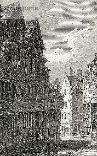 The West Bow  Edinburgh  Scotland  19th century  Views in Edinburgh by J. & H. S. Storer