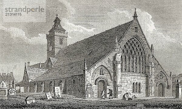 South Leith Parish Church  Scotland  19th century  Views in Edinburgh by J. & H. S. Storer