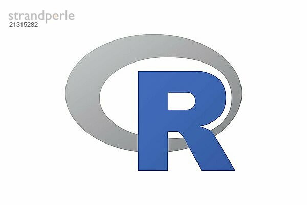 Technology  R programming language R programming language  Logo  White background  Brand name