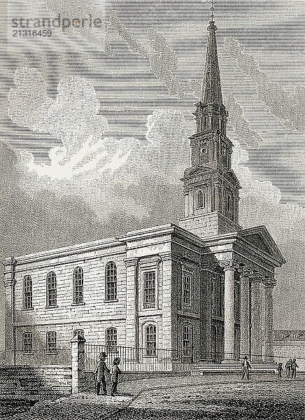 North Leith Parish Church  Edinburgh  Scotland  19th century  Views in Edinburgh by J. & H. S. Storer