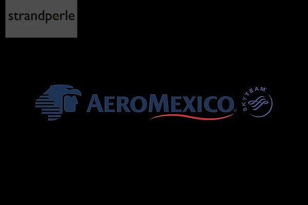 Airlines  Aeroméxico Aeroméxico  Black background  Brand name