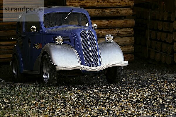 Vintage car at the sawmill  Arvika  Värmland  Sweden  Europe