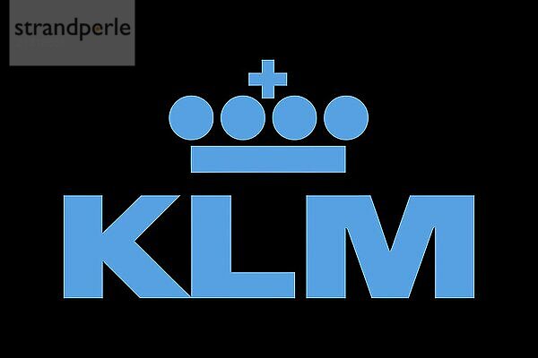 Airlines  KLM KLM  Black background  Brand name