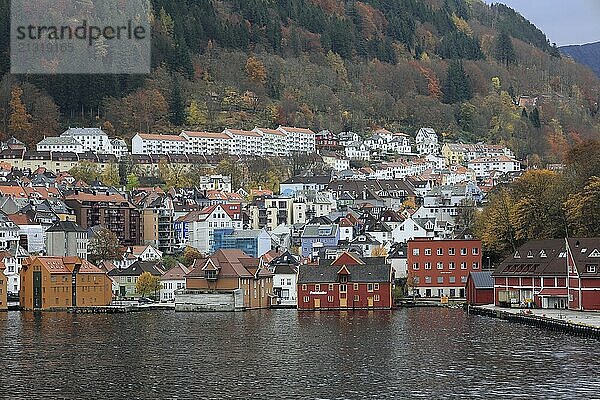 View of the harbour of Bergen in Norway