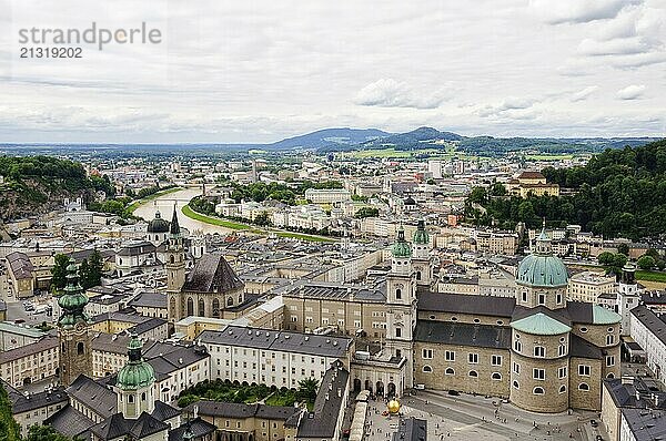 Beautiful view from the Hohensalzburg Castle  Salzburg  Austria  Europe