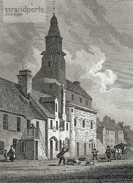 Musselburgh Tolbooth  Edinburgh  Scotland  19th century  Views in Edinburgh by J. & H. S. Storer