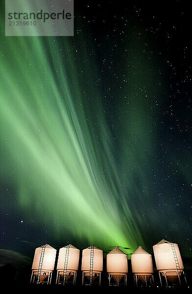 Northern Lights Canada Rural Saskatchewan Farm Yard