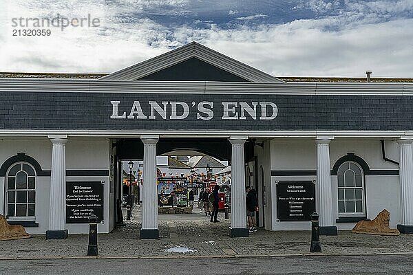 Land's End  United Kingdom  3 September  2022: view of the Land's End tourist complex and attractions in western Cornwall  Europe