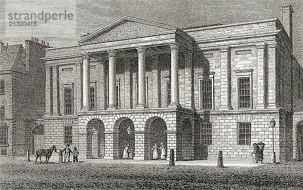 Assembly Rooms  George Street  Scotland  19th century  Views in Edinburgh by J. & H. S. Storer  1820