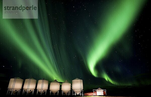 Northern Lights Canada Rural Saskatchewan Farm Yard