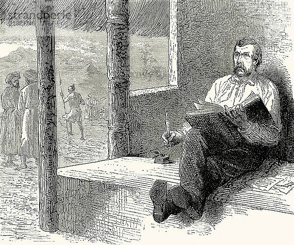 David Livingstone writing in his journal  Ujiji  Tanzania  1813  1873  a Scottish missionary and explorer in Africa  Africa