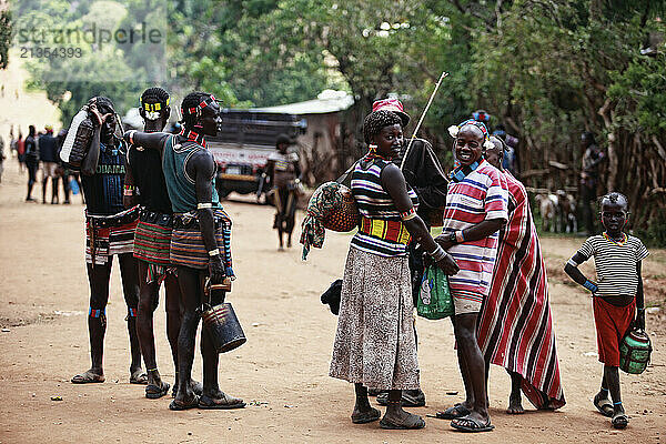 Group of Tribal Banna on their way to a local market.