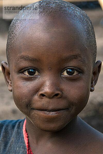 Young boy smiling  Masindi  Uganda.