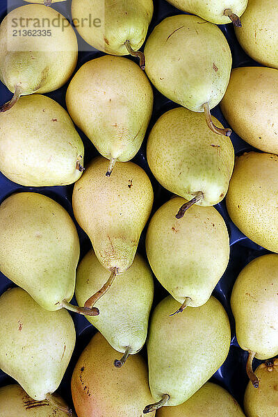 Fruit market. Full Frame Shot Of Pears For Sale. Abu Dhabi. United Arab Emirates.