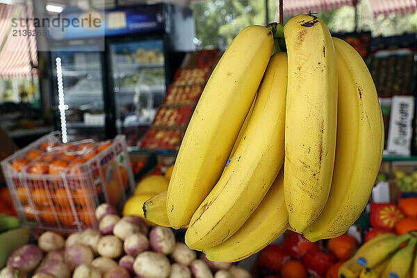 Fruit market. Bananas for sale. Abu Dhabi. United Arab Emirates.