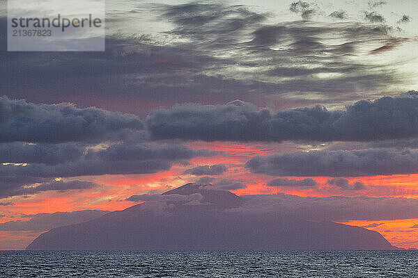 Sunrise on the island of Tristan da Cunha  South Atlantic Ocean