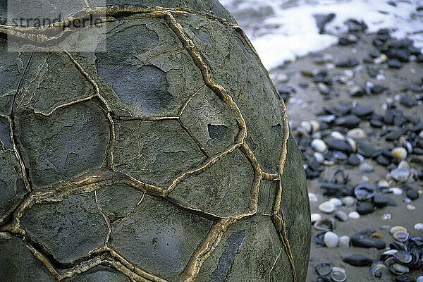 Moeraki Boulders outside Oamaru along Pacific Coast South Island New Zealand.