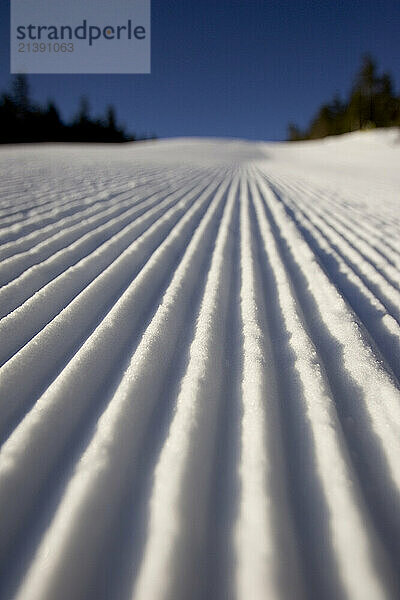 A groomed trail in Bethel  Maine.