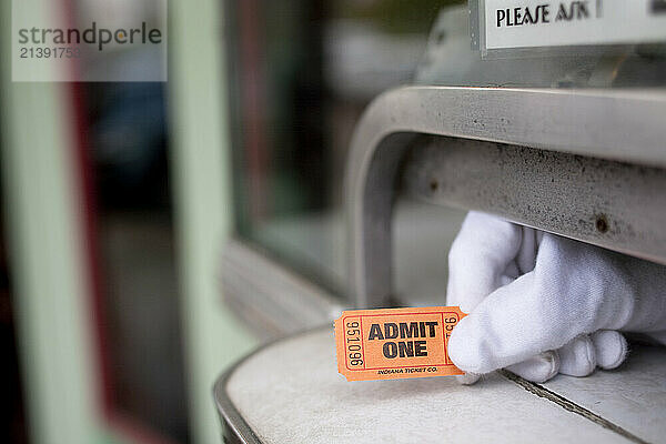 Admission tickets at The Colonial movie theatre in Belfast  Maine. One of the Midcoast regions most up and coming towns.