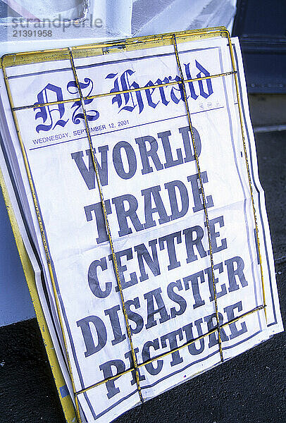 Auckland New Zealand's NZ Herald on morning of September 11  2001.