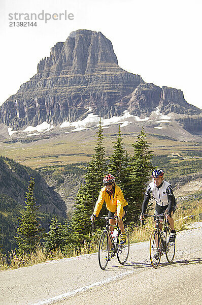 The famous Going to the Sun Road that crosses the Continental Divide at Logan Pass in the heart of Glacier National Park  MT. It's the only road across the park and open for biking during limited hours.