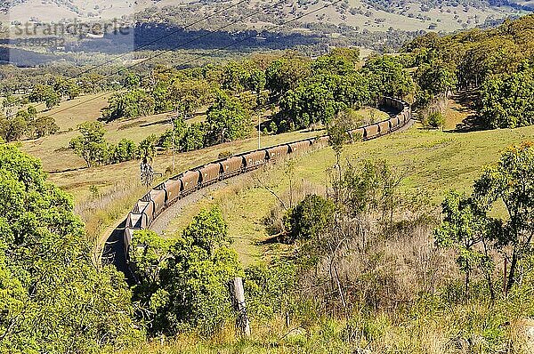 The Main North railway line passes under the Liverpool Range at Nowlands Gap via the Ardglen Tunnel  Nowlands Gap  NSW  Australia  Oceania