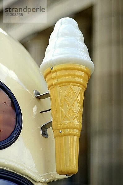 Plastic Model Ice Cream On Vintage Ice Cream Truck