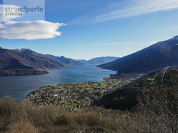 Landscape of Lake Como from the alps of Peglio