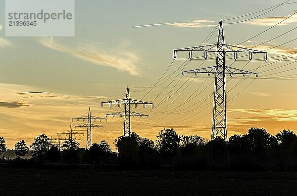 Power line at sunset