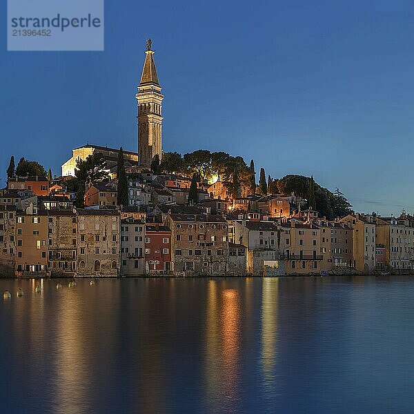 Old town centre with the tower of the Sveta Eufejima church  Rovinj  Istria  Croatia  Europe