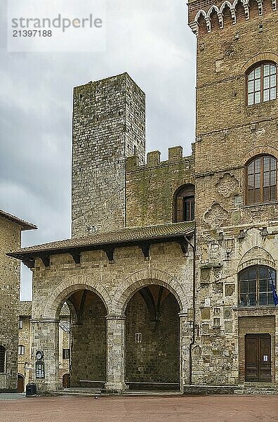 Tower in historic center of San Gimignano  Italy  Europe