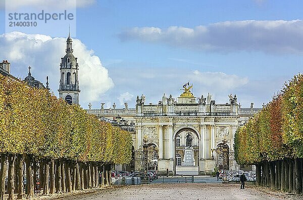 View of alley and Arch Here in Nancy  France  Europe