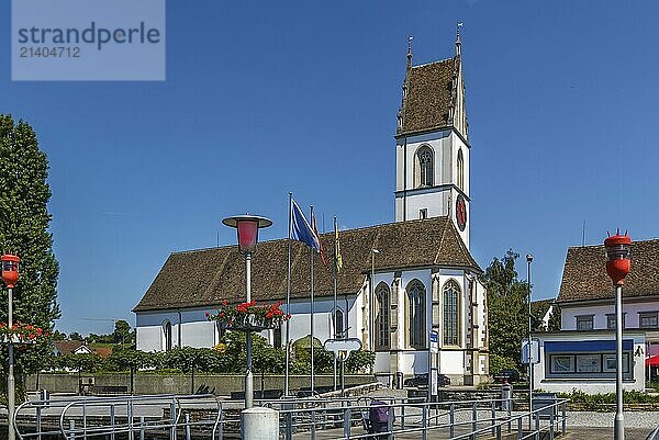 Protestant church is located at the lake side in Meilen  Swizerland