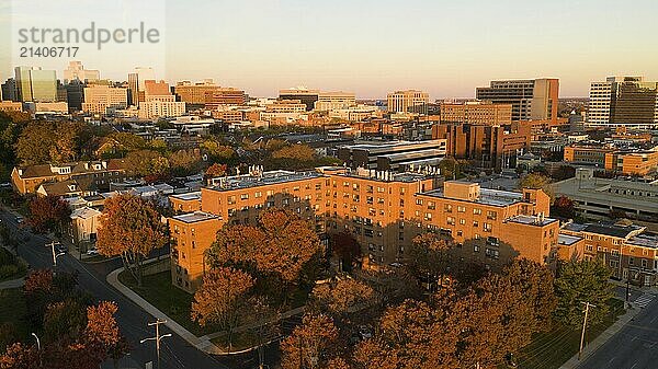 The not so little city skyline of Wilmington Delaware late on a fall day in the Northeast USA