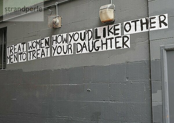 Feminist Slogan On A Wall In A City In The UK During A Protest For Women's RIghts