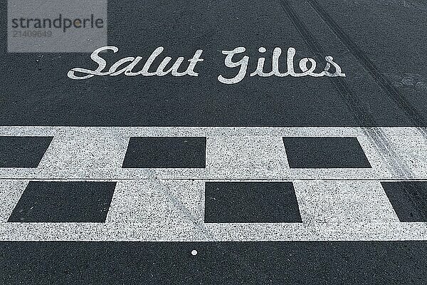 Track markings  finish line  F1 Grand Prix Racetrack  Montreal  Province of Quebec  Canada  North America