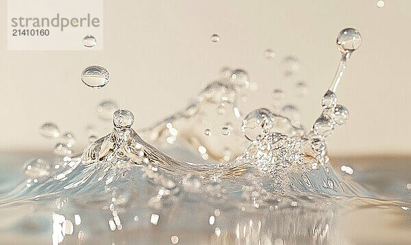 Dissolving tablet releasing tiny bubbles in water  close-up shot AI generated