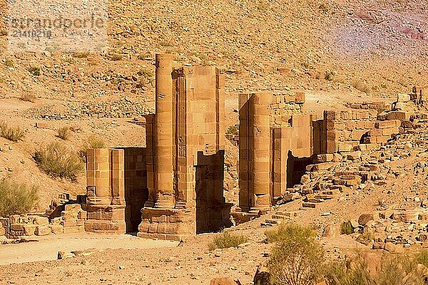 Petra  Jordan Ruins of the Great temple and Royal tombs