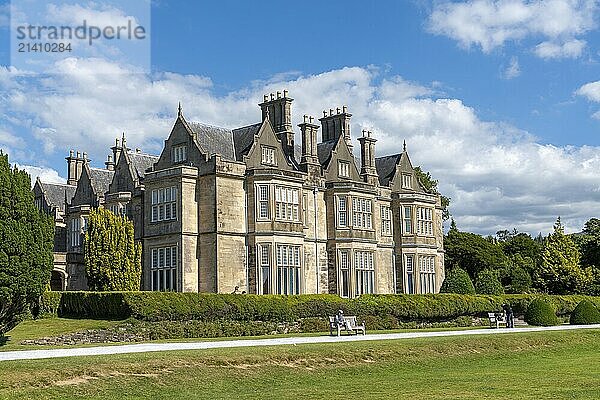 Muckross  Ireland  10 August  2022: view of the Muckross manor house in Killarney National Park in County Kerry of western Ireland  Europe