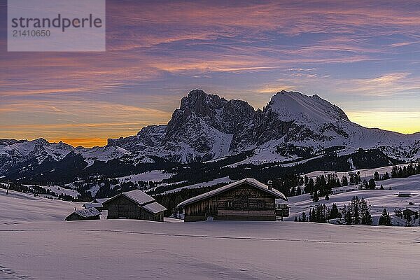 Sunrise on the Seiser Alm  South Tyrol  Italy  Europe