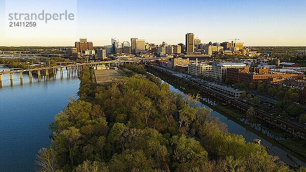 The James River is smooth and slow on this morning in and around Richmond Virginia