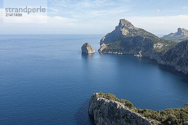 View of the Mediterranean Sea from the Mirador Punta de la Nao  Majorca  Balearic Islands  Spain  Europe