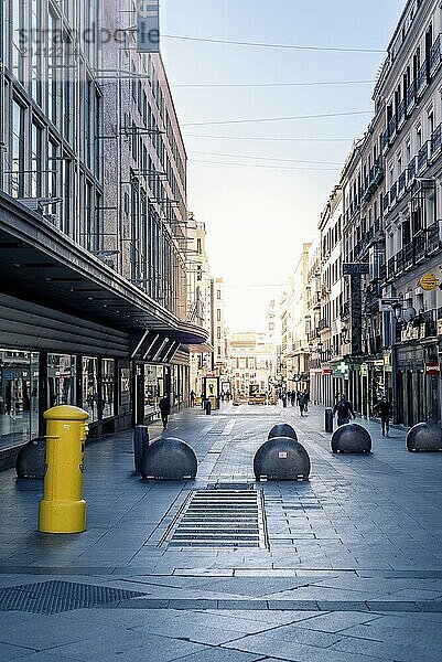 Madrid  Spain  October 3  2020: Preciados Street. Main shopping street near Puerta del Sol  Europe